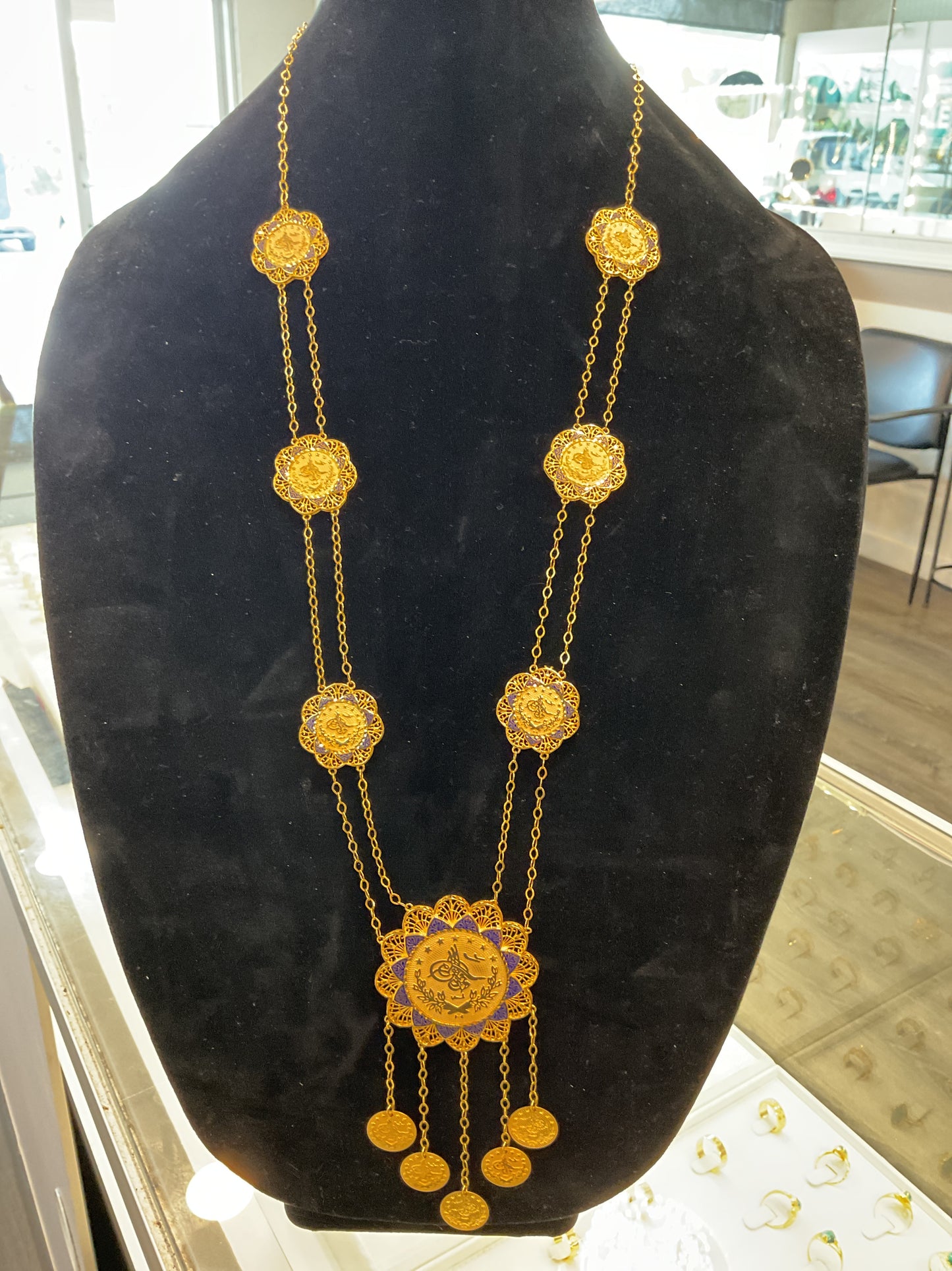 Long coin necklace Turkish style