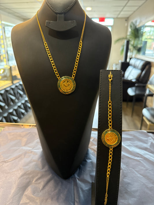 Half coin necklace set